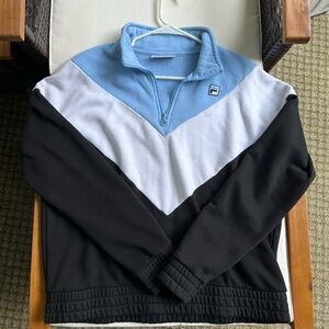Women’s Vintage Fila Half Zip Crewneck M Blue/White/Black